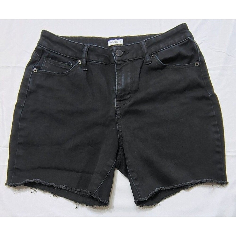 Westport Black Cut Off Raw Hem Jean Shorts Sz 6P Grunge Indie Punk